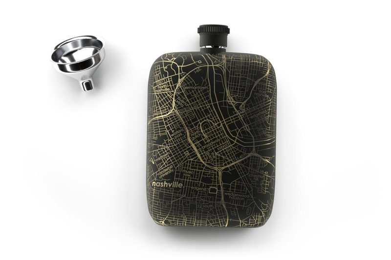 Home Town Maps Pocket Flask