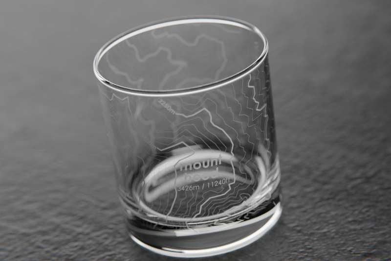 Topography Map Rocks Glass, Set of 2