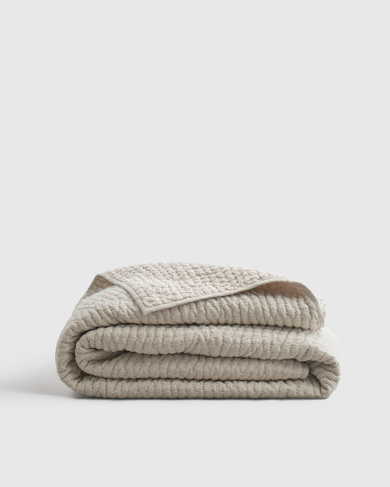 European Linen Cotton Stitch Quilt, Queen