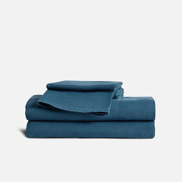 Washed European Linen Core Sheet Set, Queen