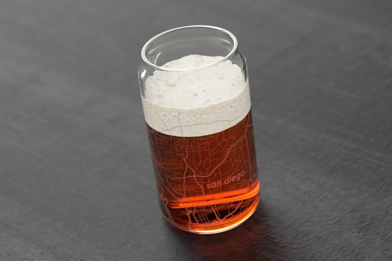 Home Town Map Can Glass, Set of 2