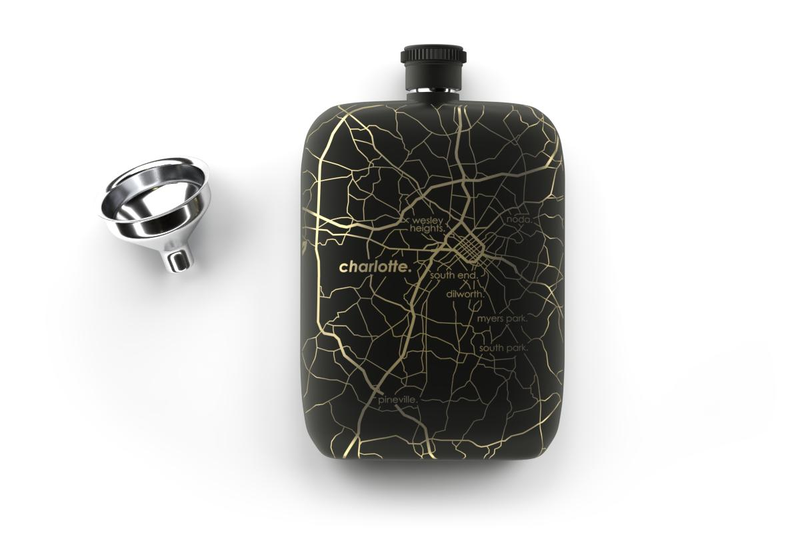 Home Town Maps Pocket Flask