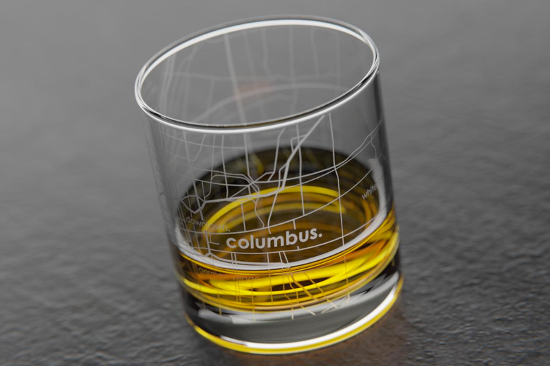 Home Town Maps Rocks Glass