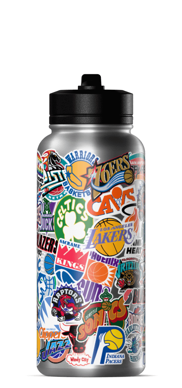 NBA 32oz All Team Sticker Print Bottle
