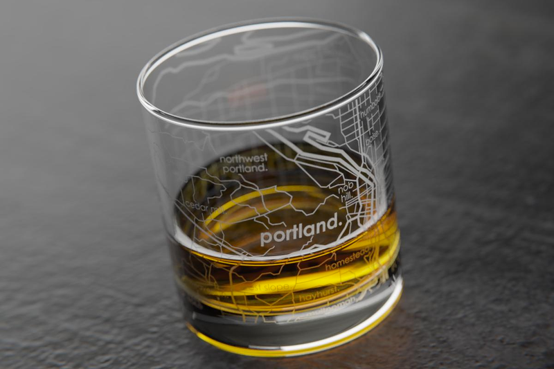 Home Town Maps Rocks Glass, 2 Pack