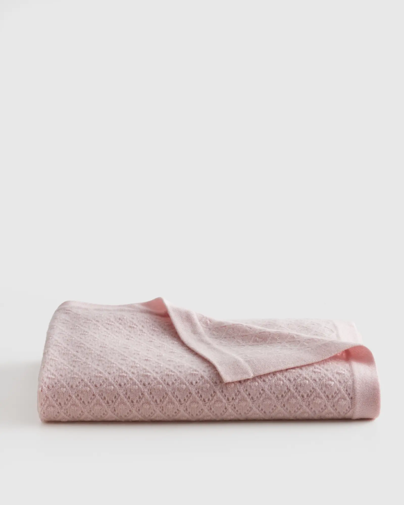 Mongolian Cashmere Pointelle Baby Blanket