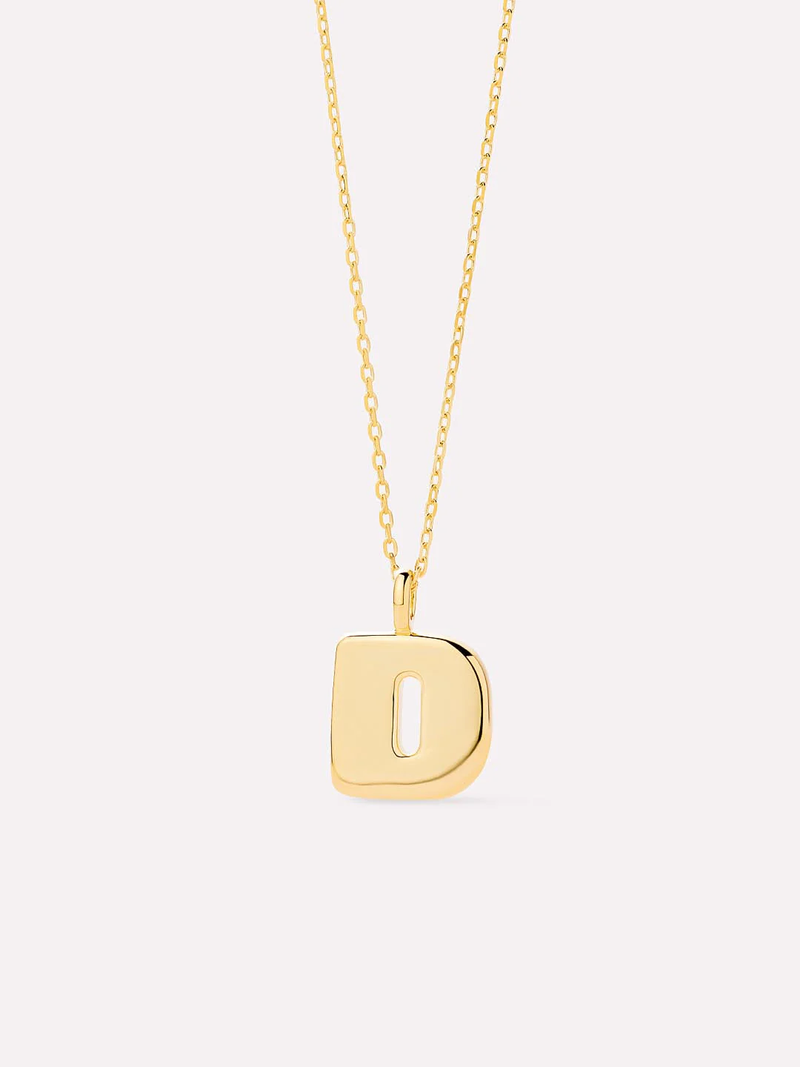 Sterling Silver Bubble Letter Necklace