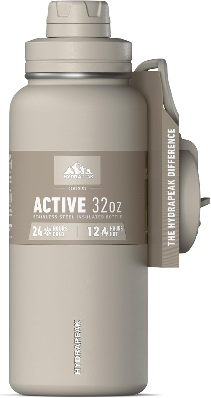 Hydrapeak 32oz Sport Insulated Water Bottle with Straw & Chug Lid