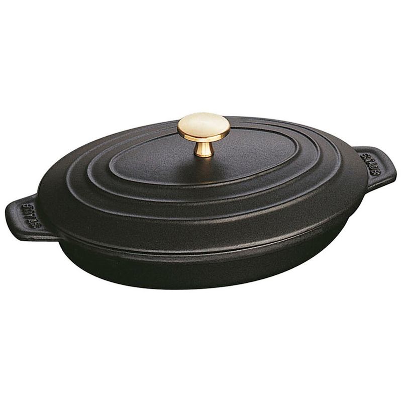 Cast Iron Oval Covered Baking Dish