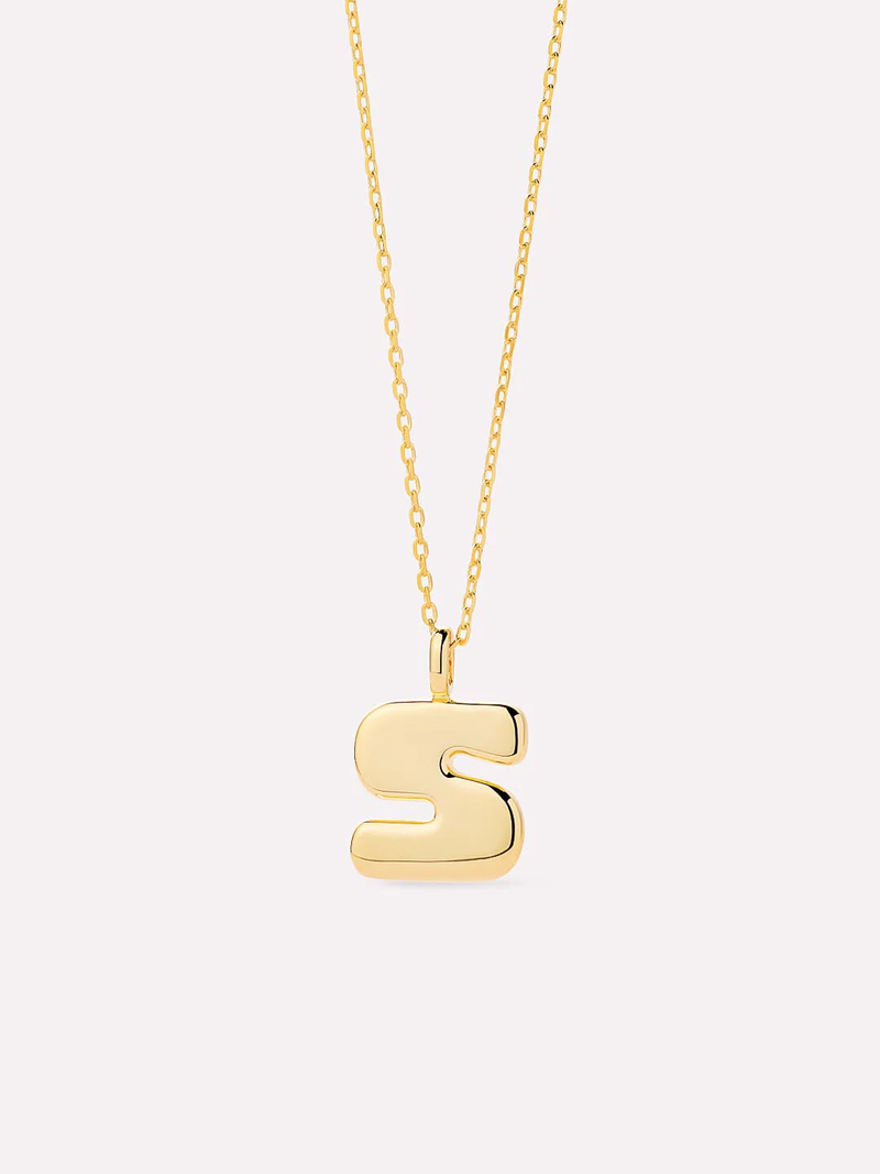 Sterling Silver Bubble Letter Necklace