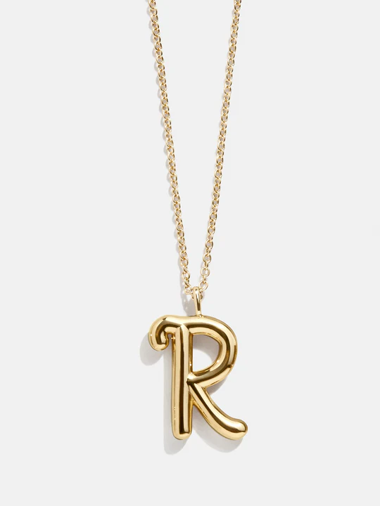 Bubble Script Initial Necklace