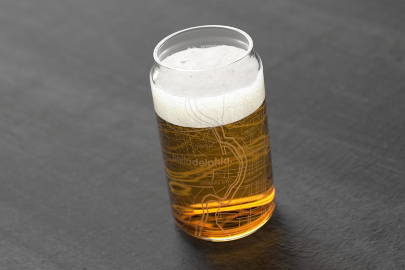 Home Town Map Can Glass, Set of 2