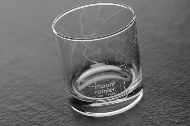 Topography Map Rocks Glass, Set of 2