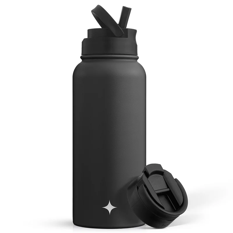 32oz Vacuum Insulated Water Bottle with Flip Lid & Sport Straw