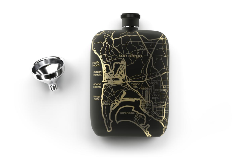 Home Town Maps Pocket Flask