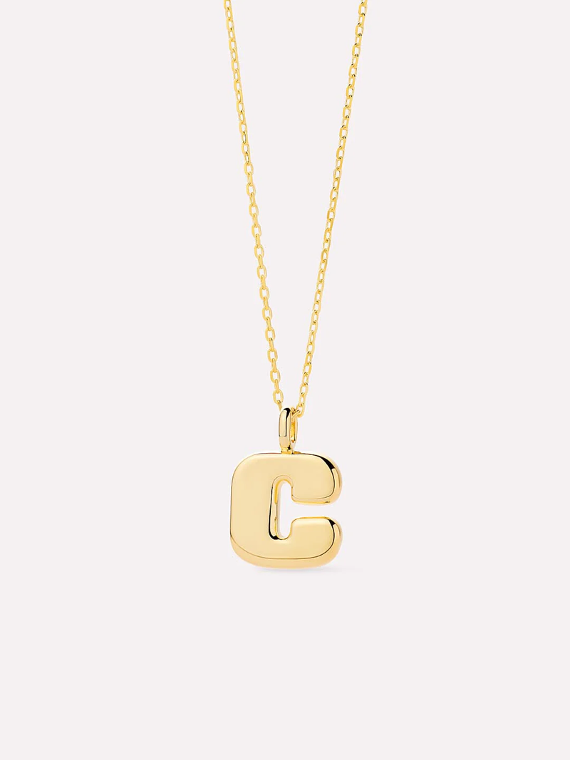 Sterling Silver Bubble Letter Necklace