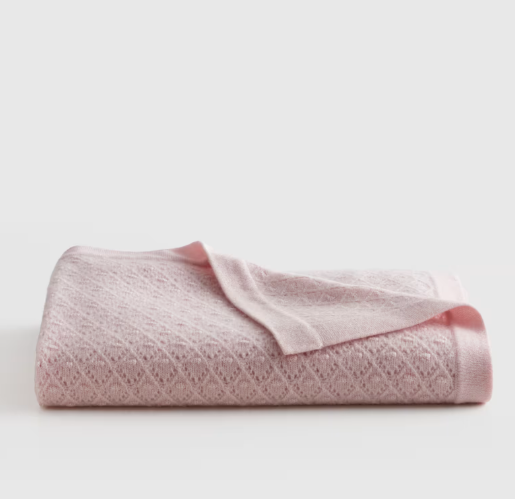 Mongolian Cashmere Pointelle Baby Blanket