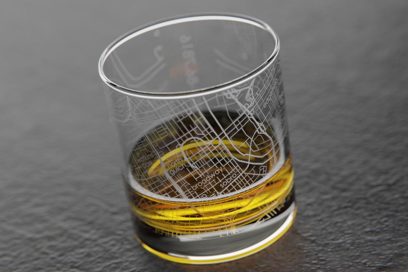 Home Town Maps Rocks Glass