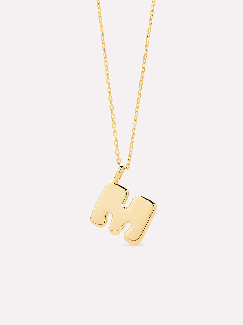 Sterling Silver Bubble Letter Necklace