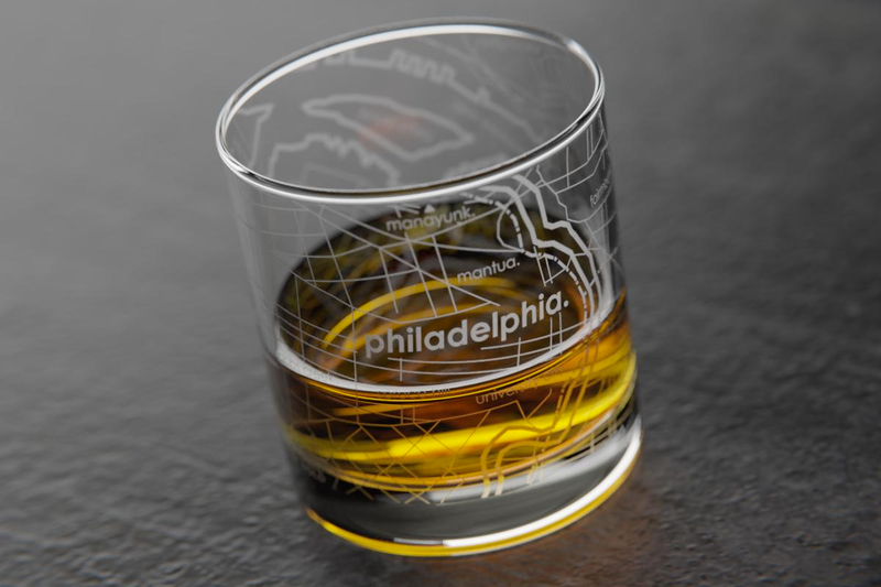 Home Town Maps Rocks Glass, 2 Pack