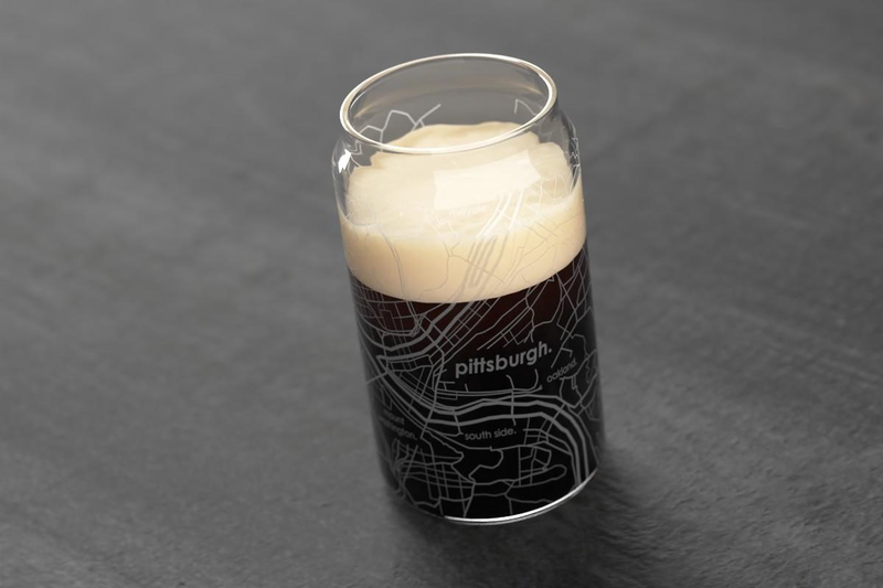 Home Town Map Can Glass, Set of 2