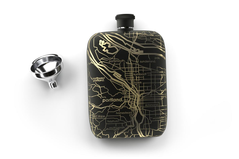 Home Town Maps Pocket Flask