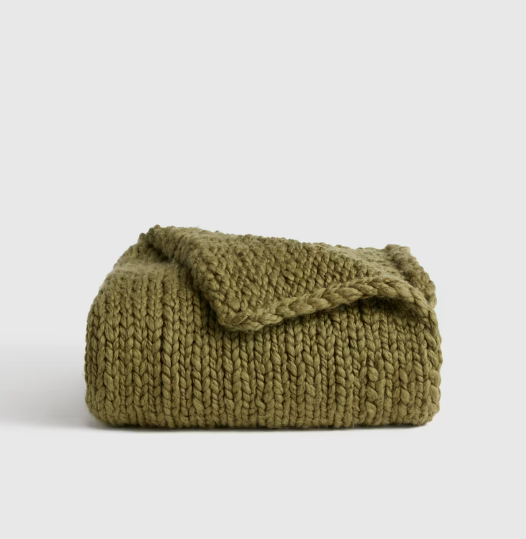 Chunky Hand Knit Wool Throw