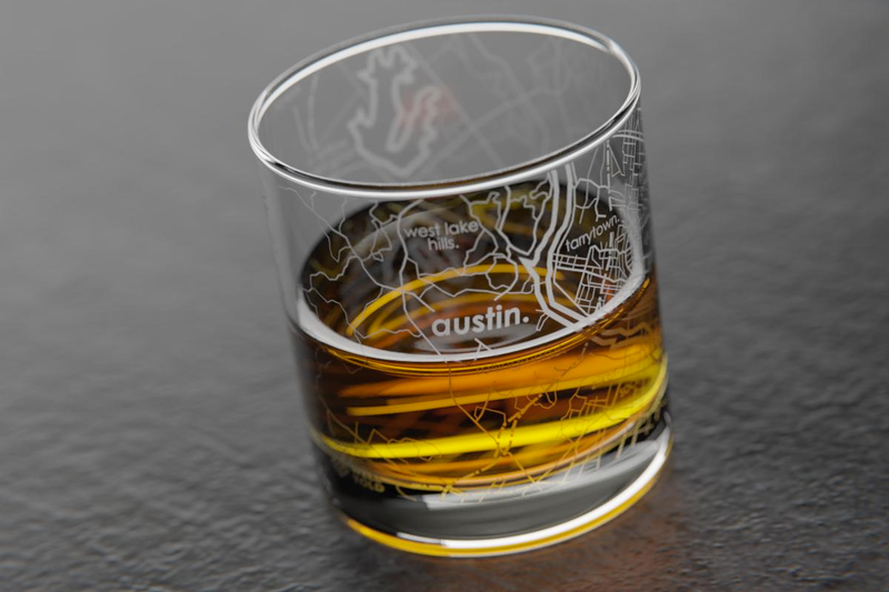 Home Town Maps Rocks Glass, 2 Pack