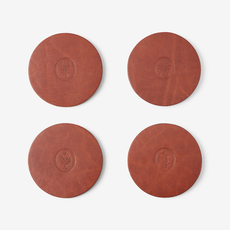 Leather Coasters, Set of 4