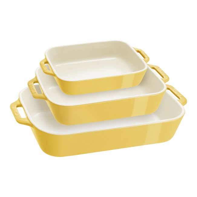 Ceramic 3-Piece Rectangular Baking Dish Set