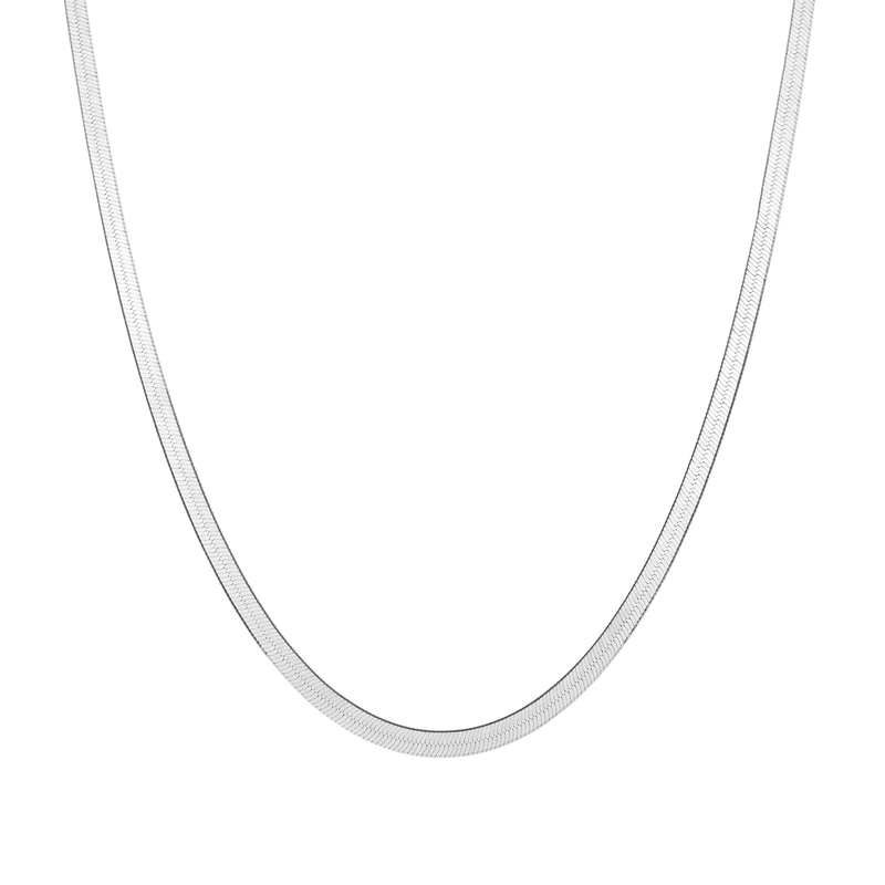 Gold Herringbone Chain Necklace