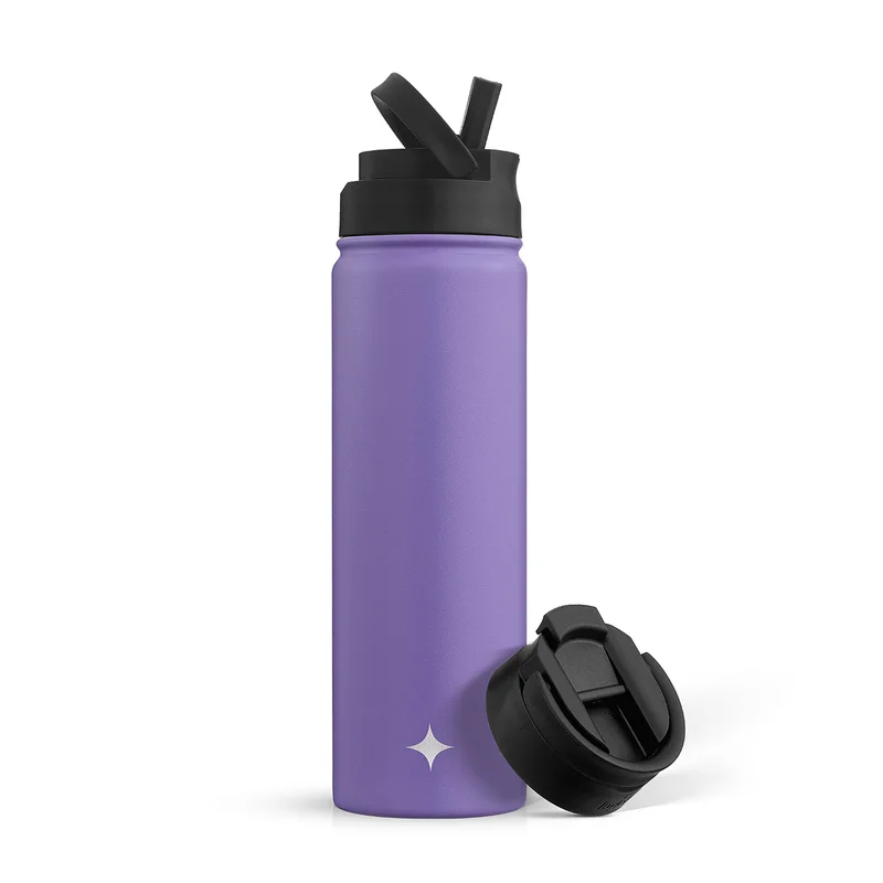22oz Vacuum Insulated Water Bottle with Flip Lid & Sport Straw