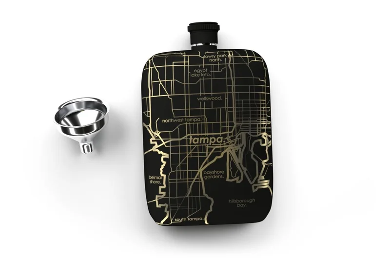Home Town Maps Pocket Flask