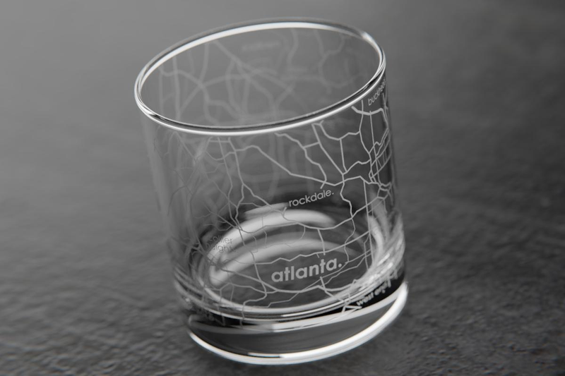 Home Town Maps Rocks Glass