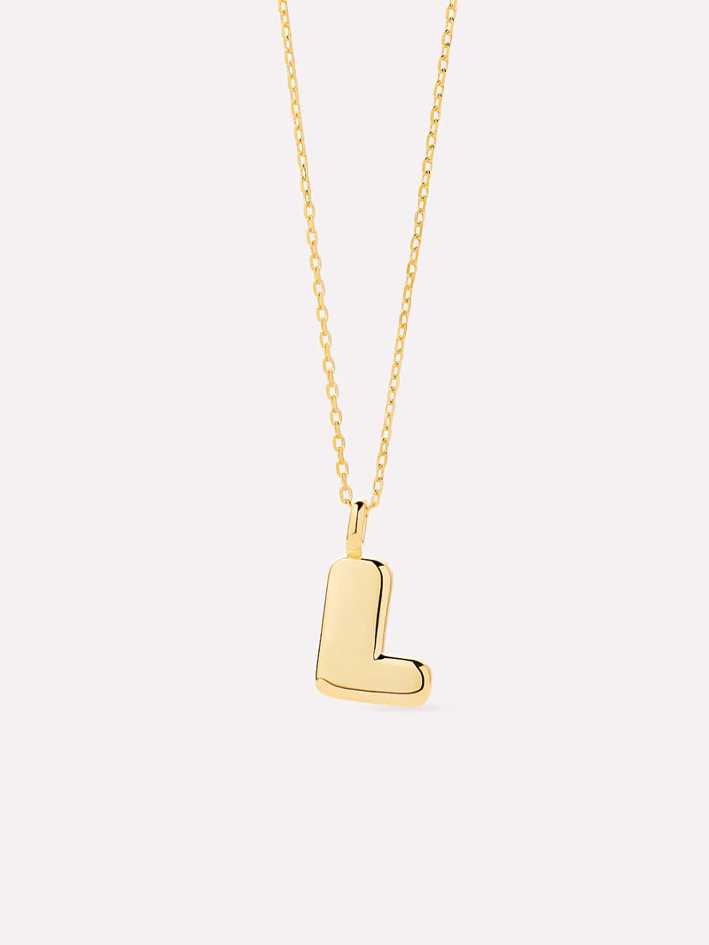 Sterling Silver Bubble Letter Necklace