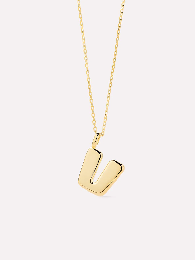 Sterling Silver Bubble Letter Necklace