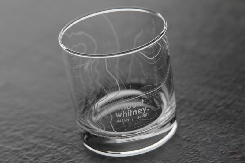 Topography Map Rocks Glass, Set of 2