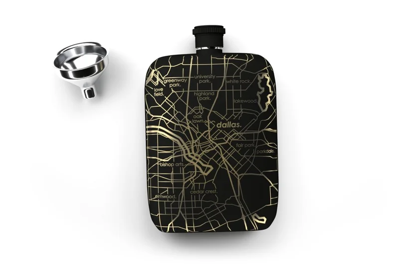 Home Town Maps Pocket Flask