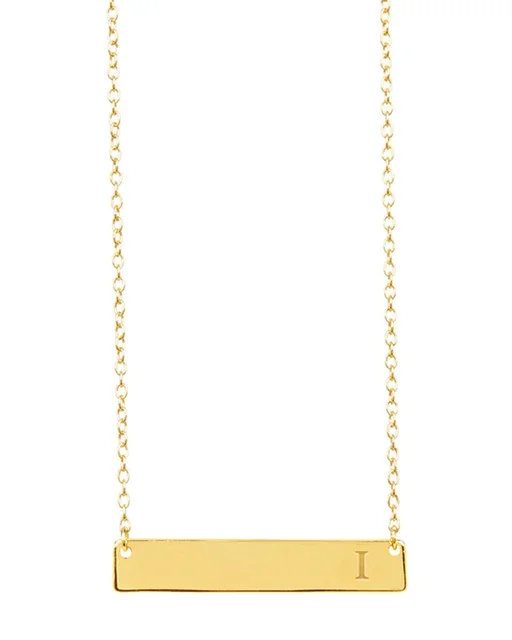 Gold Bar Initial Necklace