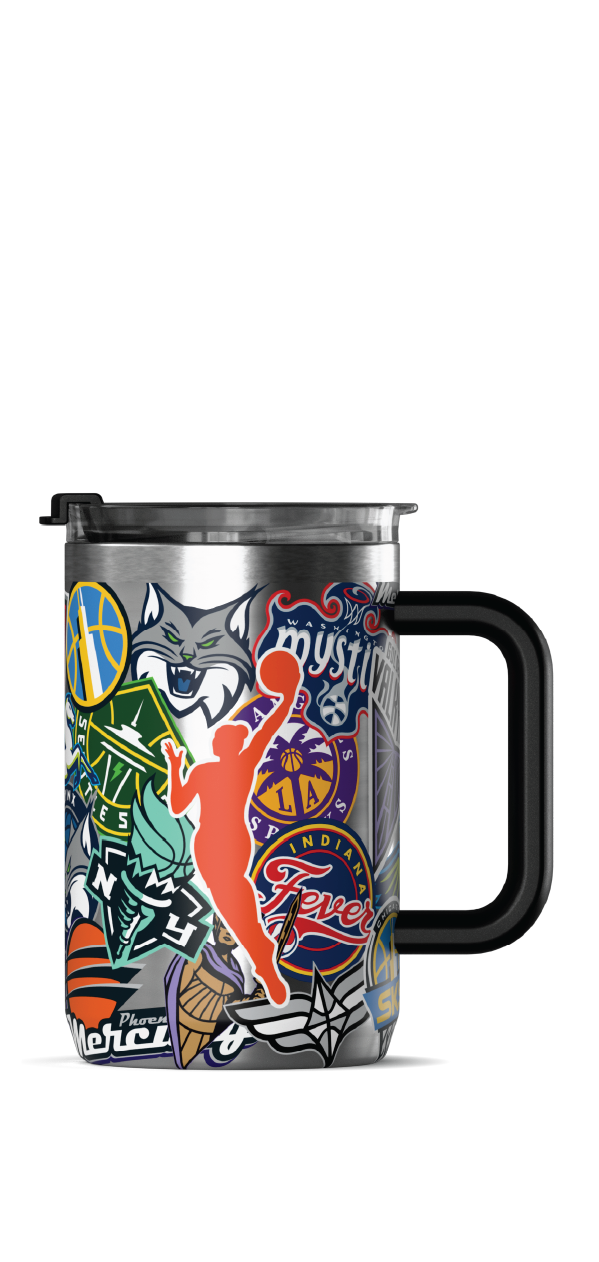 NBA 18oz Insulated Coffee Mug with Handle & Flip Lid