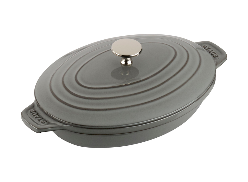 Cast Iron Oval Covered Baking Dish