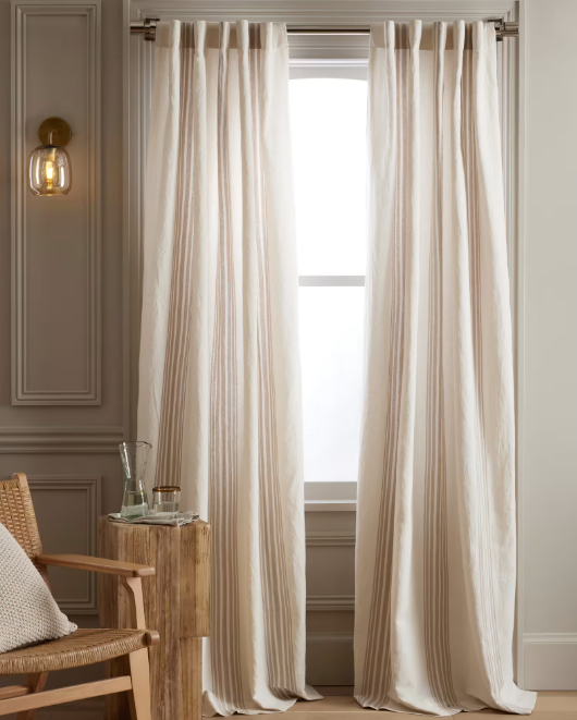 Coastal Stripe Linen Cotton Curtain