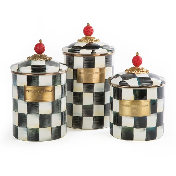 Enamel Canisters, Set of 3