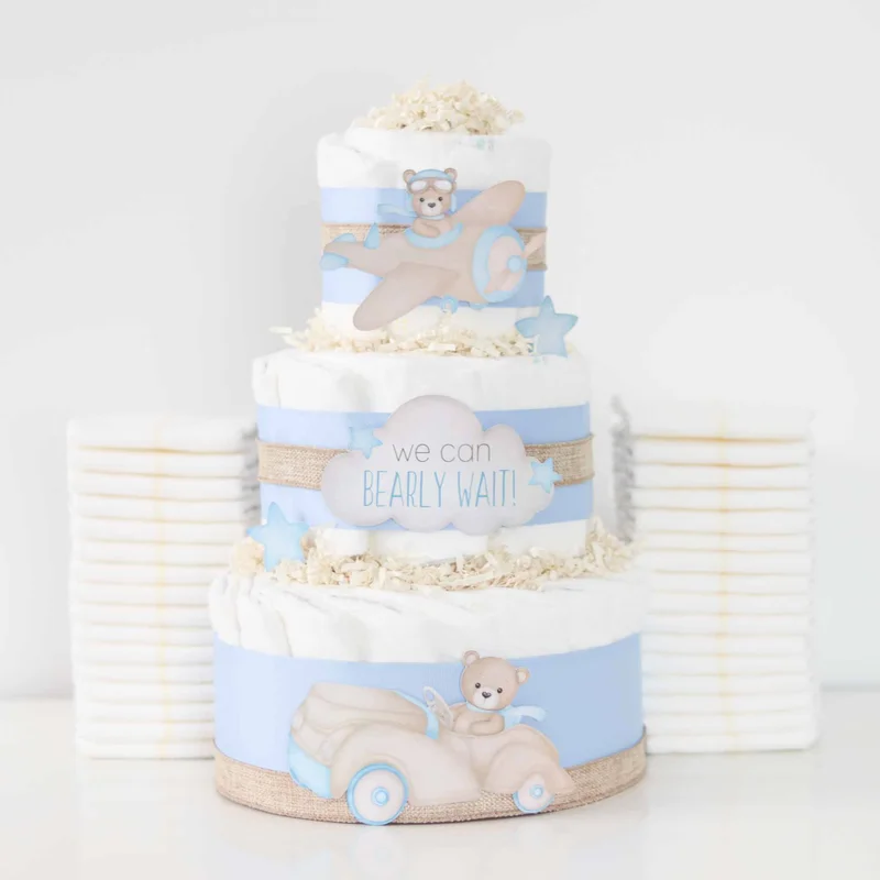 Blue Diaper Cake 