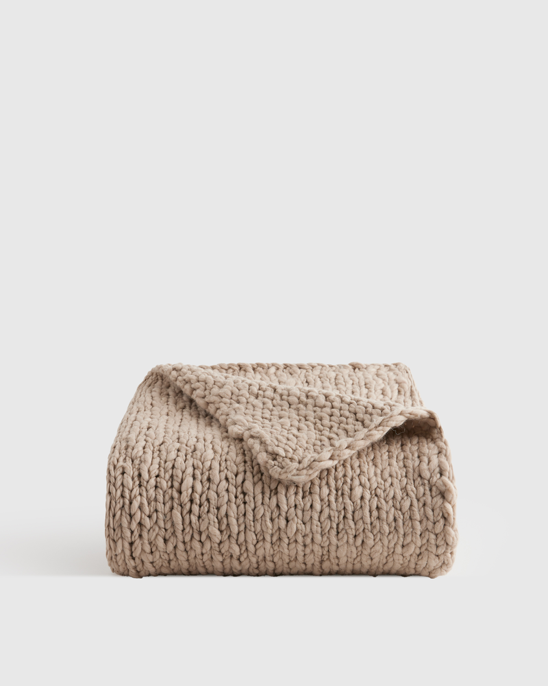 Chunky Hand Knit Wool Throw