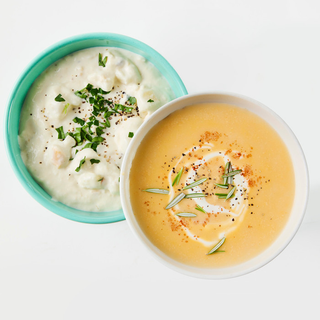 Lobster Bisque + Clam Chowder