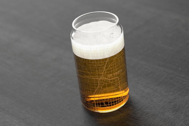 Home Town Map Can Glass, Set of 2