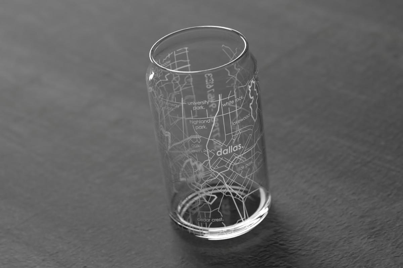 Home Town Map Can Glass, Set of 2