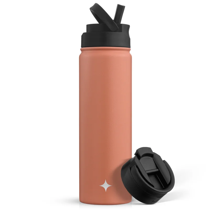 22oz Vacuum Insulated Water Bottle with Flip Lid & Sport Straw