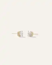 14K Gold Lab Grown 2 Carat Diamond Solitaire Studs
